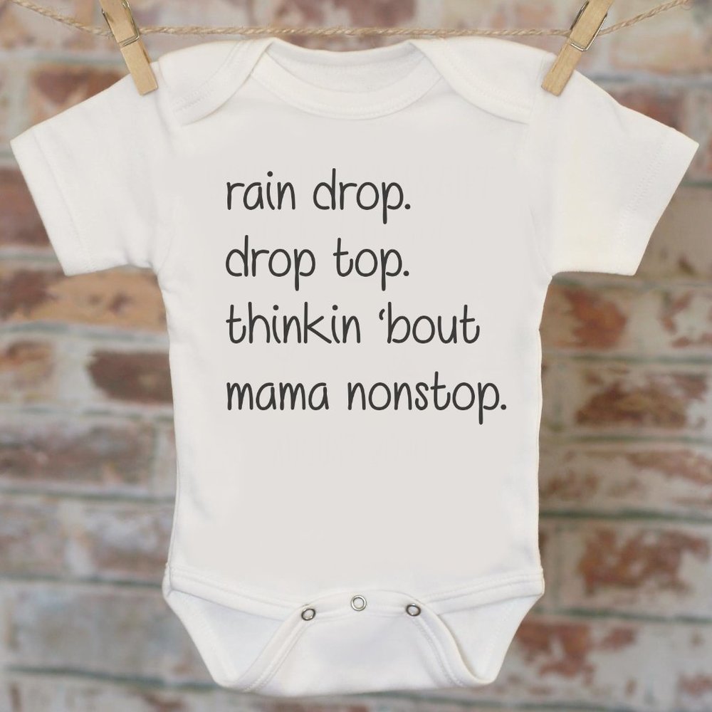 Bad & Boujee Rain Drop Migos Funny Baby Onesie